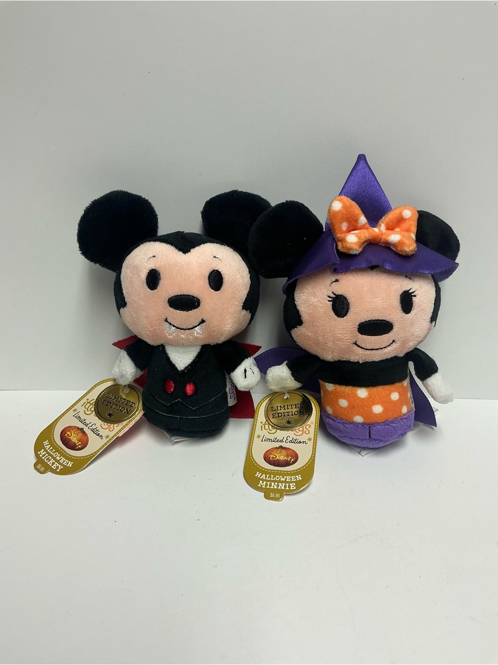 Hallmark Itty Bitty Halloween Mickey & Minnie Mouse as Vampire & Witch Plush